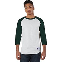 Adult Raglan T-Shirt - WHITE BLAcK - S(D0102H7DN2P)