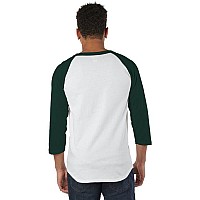 Adult Raglan T-Shirt - WHITE BLAcK - S(D0102H7DN2P)