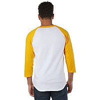 Adult Raglan T-Shirt - WHITE BLAcK - S(D0102H7DNgX)