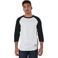 Adult Raglan T-Shirt - WHITE BLAcK - S(D0102H7DNVJ)