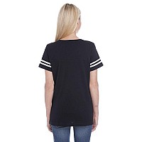 Ladies Football T-Shirt - BLAcK WHITE - 2XL(D0102H2HE4Y)