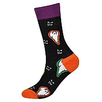 Wish Island Mens 5 Packs Fun Crazy Halloween Gifts Socks Novelty Casual Dress Socks Skull Ghost Skeleton Pumpkin