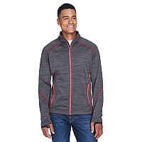 Mens Flux Mlange Bonded Fleece Jacket - cARBON OLY RED - S(D0102H7NVK2)