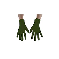 Seeksmile Adult Spandex Gloves Wrist Length Halloween Cosplay Costume Glove Free Size Olive