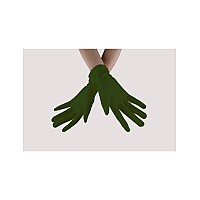 Seeksmile Adult Spandex Gloves Wrist Length Halloween Cosplay Costume Glove Free Size Olive