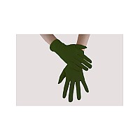 Seeksmile Adult Spandex Gloves Wrist Length Halloween Cosplay Costume Glove Free Size Olive