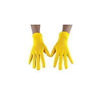 Seeksmile Adult Spandex Gloves Wrist Length Halloween Cosplay Costume Glove Free Size Yellow