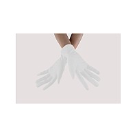 Seeksmile Adult Spandex Gloves Wrist Length Halloween Cosplay Costume Glove Free Size White