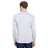 Unisex Union-Made Long-Sleeve Pocket crew T-Shirt - ASH - S(D0102H7MX5X)