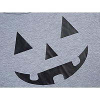 Dutebare Women Halloween Sweatshirt Pumpkin Off Shoulder Shirt Long Sleeve Halloween Sweaters Light Grey C Xl