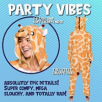 Funziez Slim Fit Adult Onesie Animal Halloween Costume Plush Fruit One Piece Cosplay Suit For Women And Men