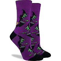 Good Luck Sock Womens Halloween Witch Socks Adult Shoe Size 59