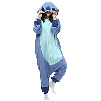 Wishliker Adult Onesie Animal Pajamas Halloween Cosplay Costumes Party Wear Blue M