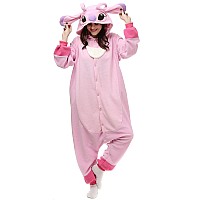 Wishliker Adult Onesie Animal Pajamas Halloween Cosplay Costumes Party Wear Blue S