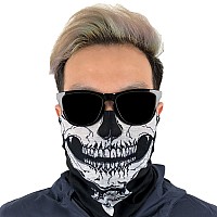 Skull Halloween Face Mask Sun Wind Dust Protection Reusable Mask For Men Women Works As Neck Gaiter Headwear Balaclava