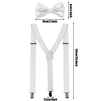 Suspender Bow Tie Set Clip On Y Shape Adjustable Braces 80S Suspenders Shoulder Straps For Halloween Cosplay Party