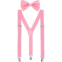 Suspender Bow Tie Set Clip On Y Shape Adjustable Braces 80S Suspenders Shoulder Straps For Halloween Cosplay Party