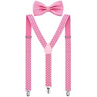 Suspender Bow Tie Set Clip On Y Shape Adjustable Braces 80S Suspenders Shoulder Straps For Halloween Cosplay Party