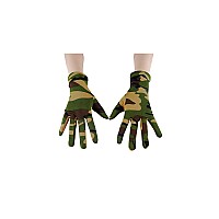 Seeksmile Adult Spandex Gloves Wrist Length Halloween Cosplay Costume Glove Free Size Camouflage