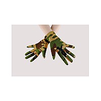 Seeksmile Adult Spandex Gloves Wrist Length Halloween Cosplay Costume Glove Free Size Camouflage