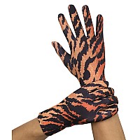 Seeksmile Adult Spandex Gloves Wrist Length Halloween Cosplay Costume Glove Free Size Tiger