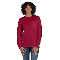 Unisex garment-Dyed Long-Sleeve T-Shirt with Pocket - NEW RAILROAD - S(D0102H7K11X)