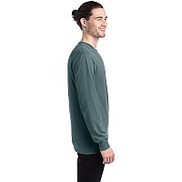 Unisex garment-Dyed Long-Sleeve T-Shirt - BLAcK - S(D0102H7KYAP)