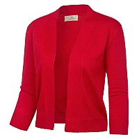 Grace Karin Womens 34 Sleeve Shrug Cardigan Red Christams Sweater For Halloween Costume Redxl