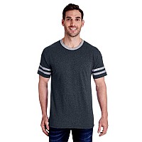 Adult TRI-BLEND Varsity Ringer T-Shirt - TRU BLU HTH OXF - XL(D0102H7M182)