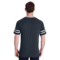 Adult TRI-BLEND Varsity Ringer T-Shirt - TRU BLU HTH OXF - XL(D0102H7M182)