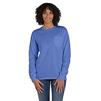 Unisex garment-Dyed Long-Sleeve T-Shirt with Pocket - NEW RAILROAD - S(D0102H7K1DP)