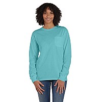 Unisex garment-Dyed Long-Sleeve T-Shirt with Pocket - NEW RAILROAD - S(D0102H7K1K6)