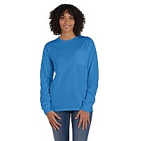 Unisex garment-Dyed Long-Sleeve T-Shirt with Pocket - NEW RAILROAD - S(D0102H7K1T8)