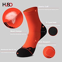 Huso Running Socks For Men Women Halloween Stretchy Plantar Fasciitis Arch Support Ankle Compression Socks 3 Pairs Orange