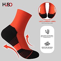 Huso Running Socks For Men Women Halloween Stretchy Plantar Fasciitis Arch Support Ankle Compression Socks 3 Pairs Orange