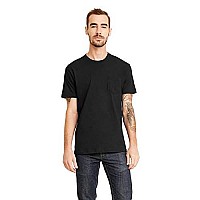 Next Level Mens Pocket Crew T-Shirt, Black, Large