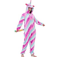 Abenca Fleece Unicorn Onesie Adult Pajamas For Women Cartoon Animal Christmas Halloween Cosplay Onepiece Costumesky Unicornm