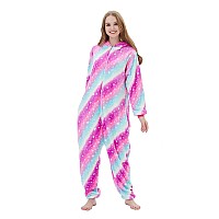 Abenca Fleece Unicorn Onesie Adult Pajamas For Women Cartoon Animal Christmas Halloween Cosplay Onepiece Costumesky Unicornm