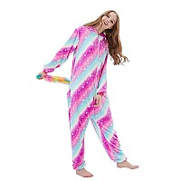 Abenca Fleece Unicorn Onesie Adult Pajamas For Women Cartoon Animal Christmas Halloween Cosplay Onepiece Costumesky Unicornm