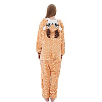 Abenca Women Deer Onesie Pajama Reindeer Costume Adult Animal Halloween Christmas Cosplay Fawn Onepiece S