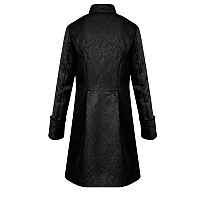 Hzy Men Steampunk Vintage Jacket Halloween Costume Retro Gothic Victorian Frock Coat Uniform Black