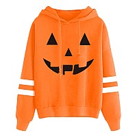 Womens Halloween Funny Graphic Party Pullover Sweatshirt Cute Long Sleeves Hoodie Jackolantern S