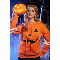 Womens Halloween Funny Graphic Party Pullover Sweatshirt Cute Long Sleeves Hoodie Jackolantern S