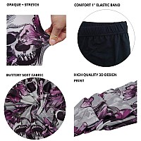 Sissycos Womens Candy Skull Printed Leggings Ultra Soft Halloween Stretchy Pants Tulips Skull Smalllarge