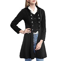 Vnvne Womens Gothic Steampunk Corset Halloween Costume Coat Victorian Tailcoat Jacket Xxl Black