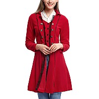 Womens Gothic Steampunk Corset Halloween Costume Coat Victorian Tailcoat Jacket Xxxl Red