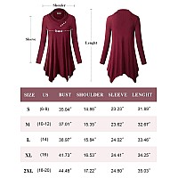 Cestyle Floral Tops For Women Ladies Long Sleeve Button Cowl Neck Tunic Fit And Flare Petite A Line Irregular Hem Lightweight F