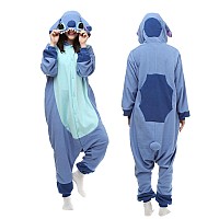 Urrcfio Adult Onesie Animal Pajamas Halloween Cosplay Costumes Party Wear Blue M