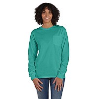 Unisex garment-Dyed Long-Sleeve T-Shirt with Pocket - NEW RAILROAD - S(D0102H7YT7P)