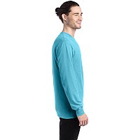 Unisex garment-Dyed Long-Sleeve T-Shirt - BLAcK - S(D0102H7DE2J)